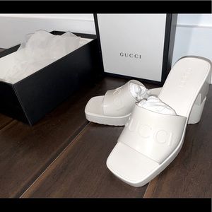 White Gucci Jelly Sandals